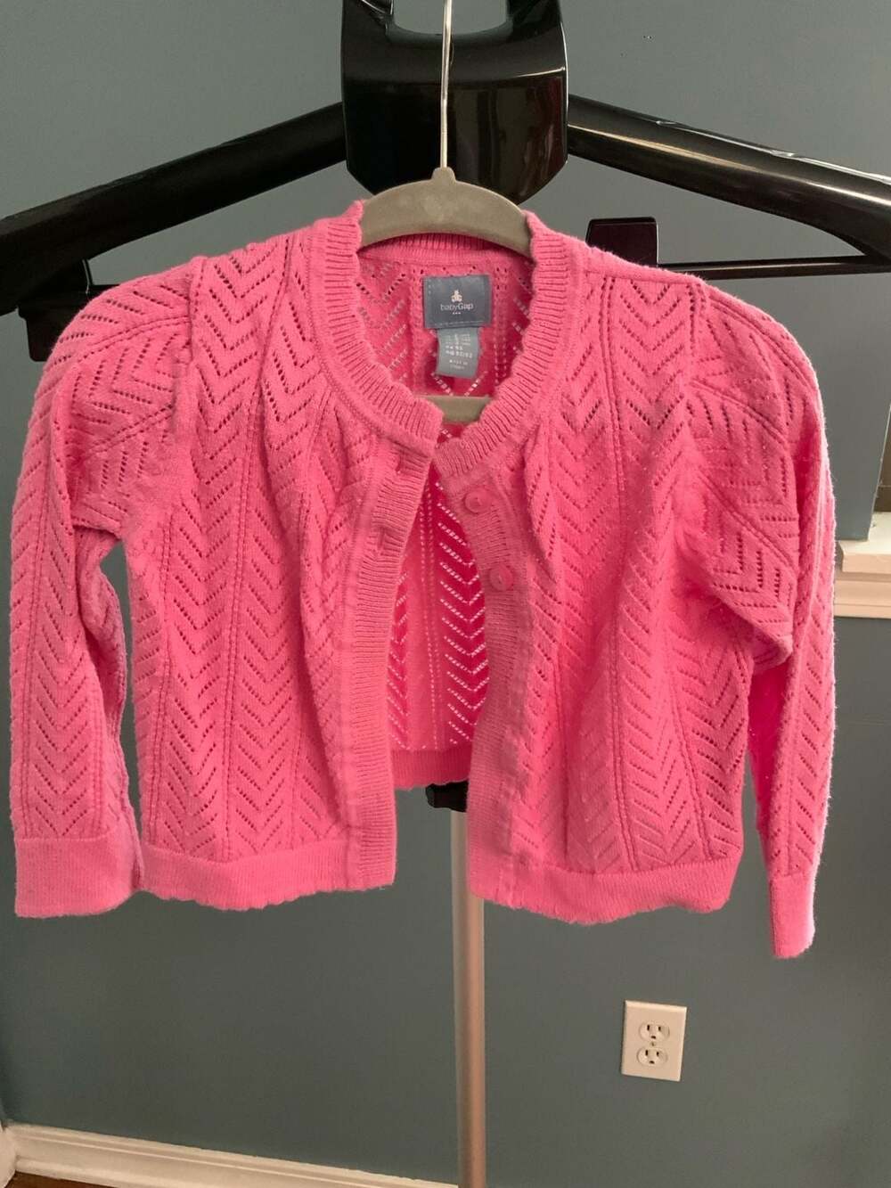 babyGap Pointelle Cardigan Size 2 Yrs Pink Cotton